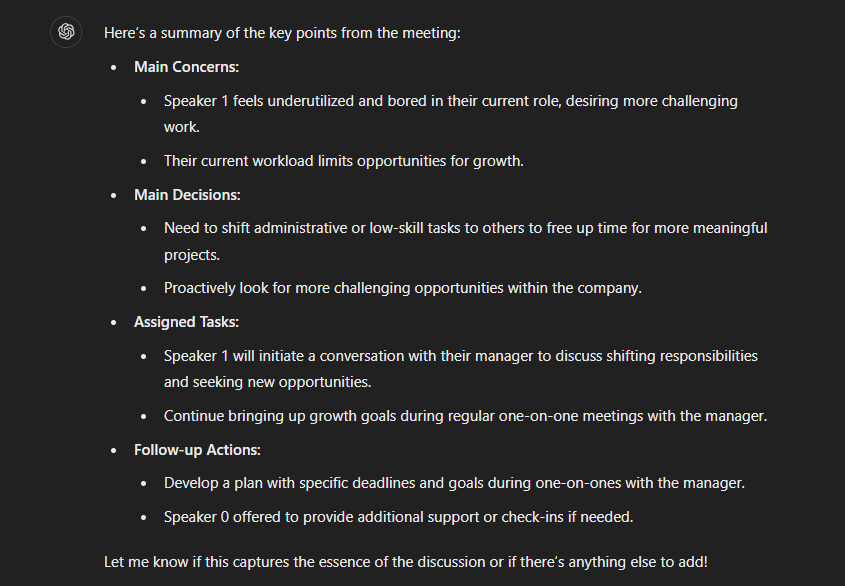 Come generare note sulle riunioni di ChatGPT passo dopo passo